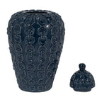 Blue Chain Texture Lidded Jar