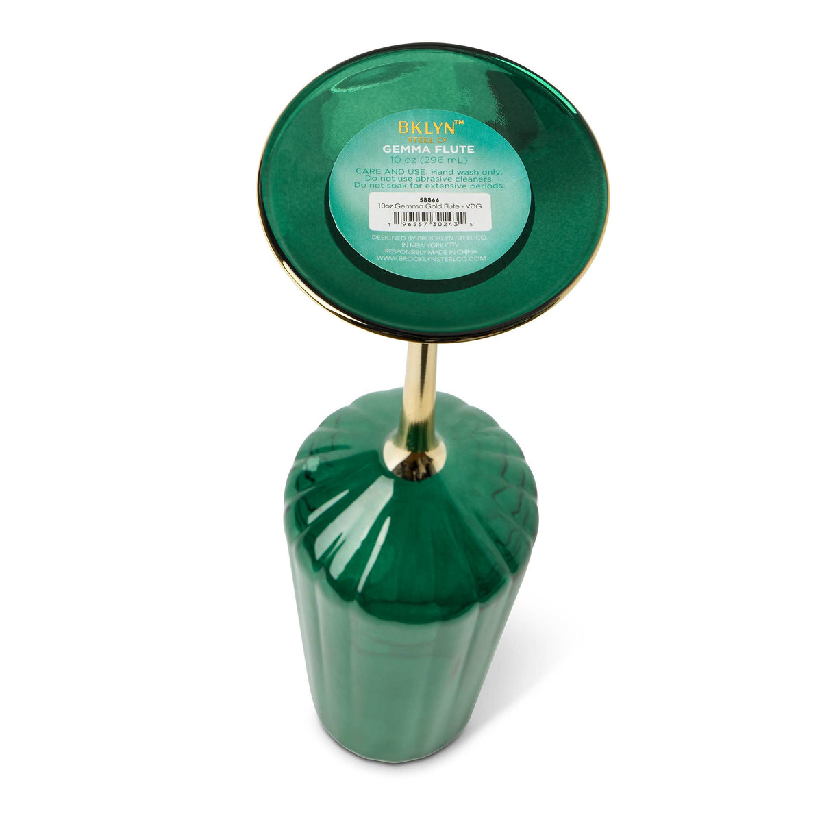 Green & Gold Champagne Flute