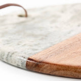 Gray Round Marble & Acacia Wood Charcuterie Board