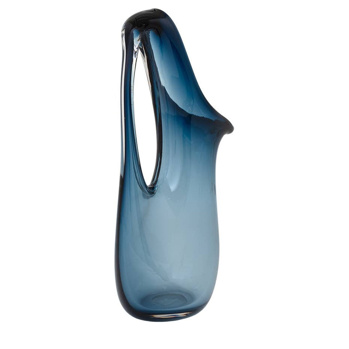 Carmichael Hand-Blown Blue Glass Pitcher