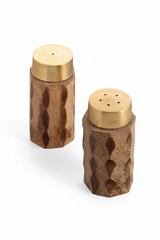 Macello Carved Wood Salt & Pepper Shakers Set