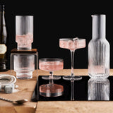 Ribbed Highball Glass 420ml, Set of 4: Clear