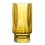 Ribbed Highball Glass 420ml, Set of 4: Pink