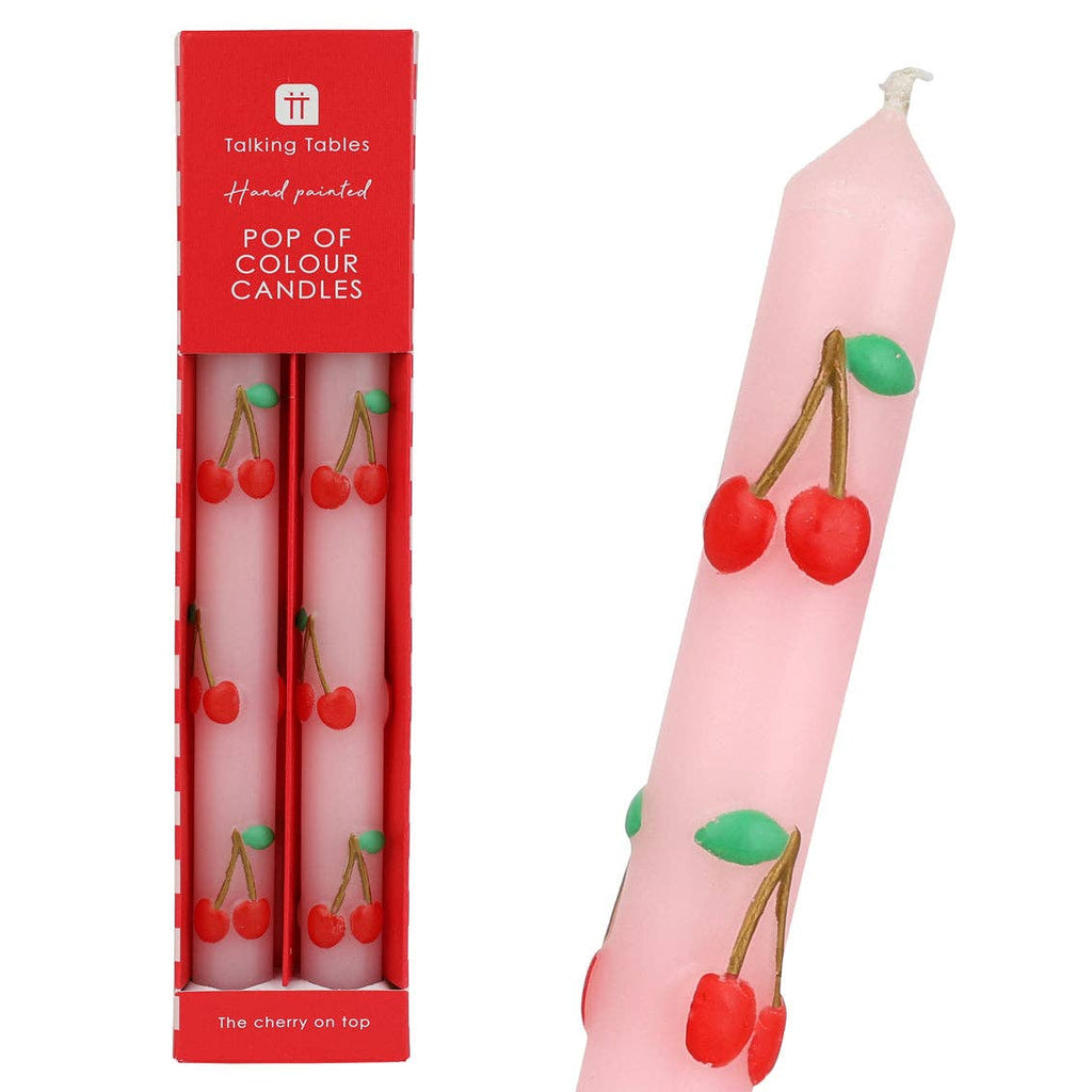 Cherry Dinner Candles, Set of 2