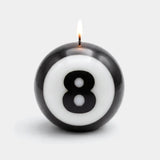 Classic 8-Ball Candle  - 4” Dia., 50 Hr Burn, Black & White