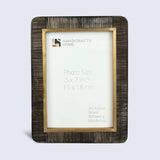 Horn Inlay Shagrin Picture Photo Frames Brown - Rounded Corners, 4x6 5x7: Brown / 5x7