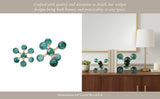 Bookends Set of 2 - Green Crystal/Metal Jack, 7 in.