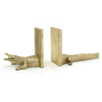 Gold Alligator Bookends Set of 2