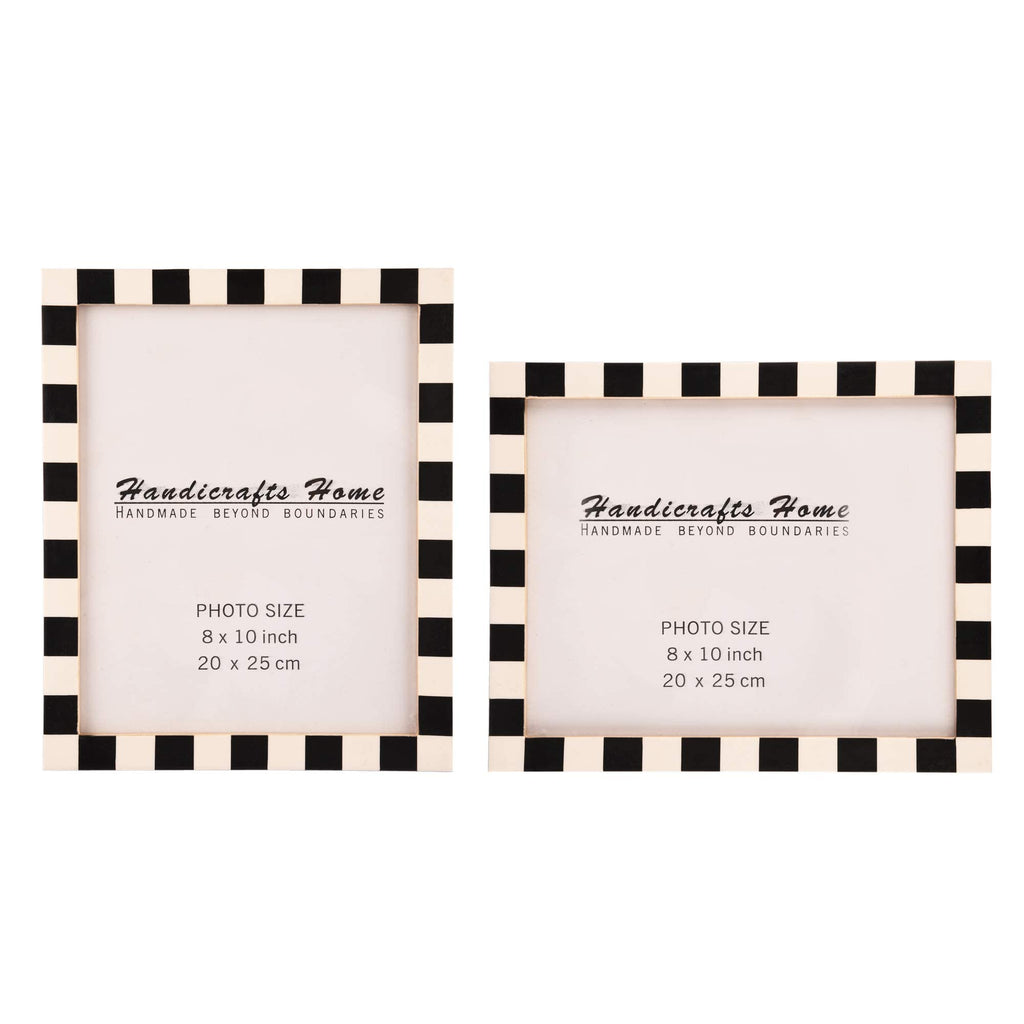 Black and White Dash Resin Inlay Frame, 8x10, Set of 2