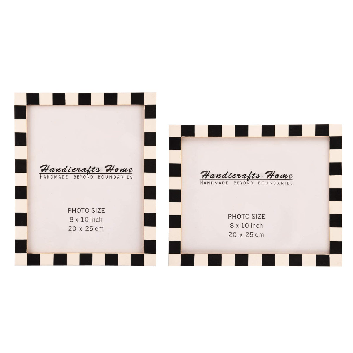 Black and White Dash Resin Inlay Frame, 8x10, Set of 2