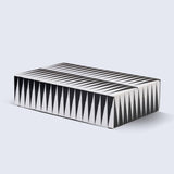 Monochrome Decorative Storage Box with Lid– 10x6x2.5” Coffee Table Organizer