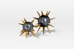 Punk Gray and Gold Taper Candle Holders, Set of 2