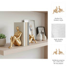 Gold Seated Lady Bookends, Set of 2