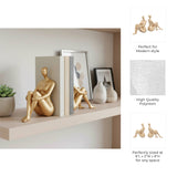 Bookends Set of 2 - Gold Resin Modern Lady Pair, 8 in.