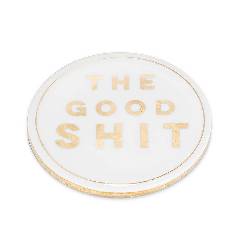 The Good Shit Ceramic Coasters, Set of 2