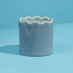 Contemporary Kiln Scalloped Candle, Sky Blue