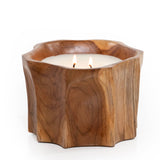 Petite Teak Organic Bowl Candle