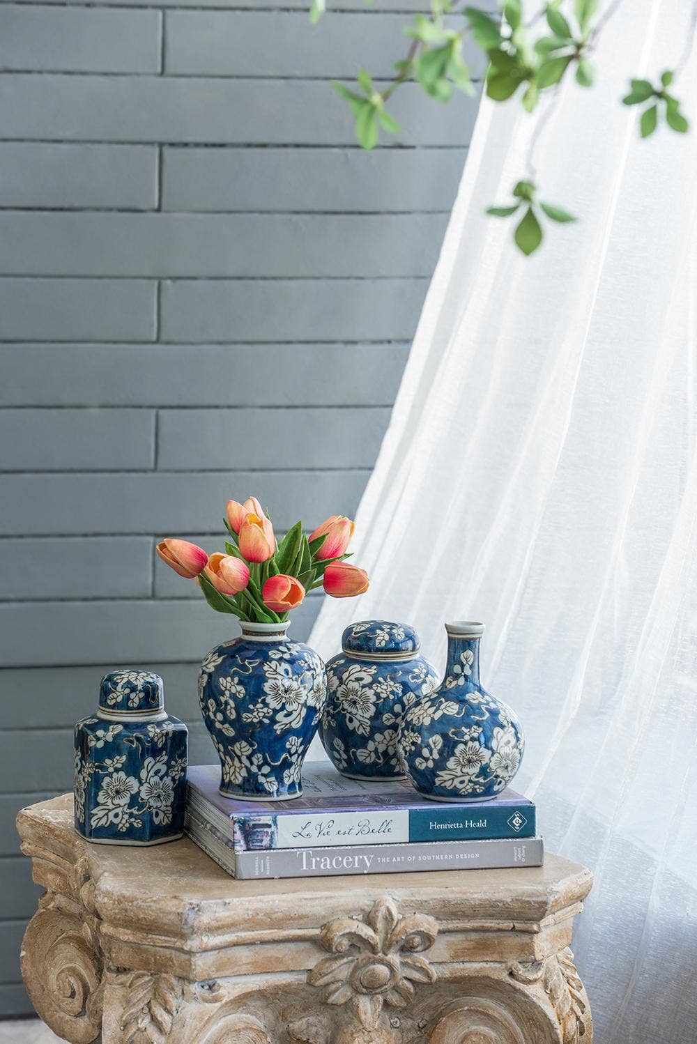 Blue and White Jar and Vase, Set of 4