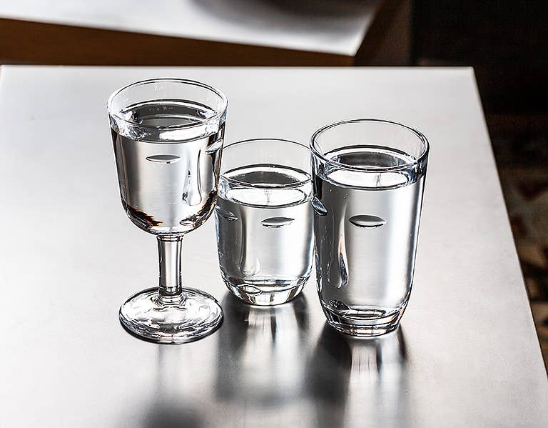 Resting Face Glass Goblets, Set of 2