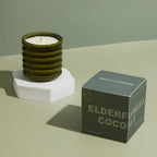 Contemporary Kiln Scalloped Candle, Olive - Elderflower