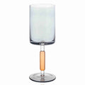 Amber and Smoke Stemmed Wine Glasses, Set of 6, Smoke and Amber