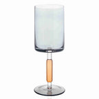 Amber and Smoke Stemmed Wine Glasses, Set of 6, Smoke and Amber