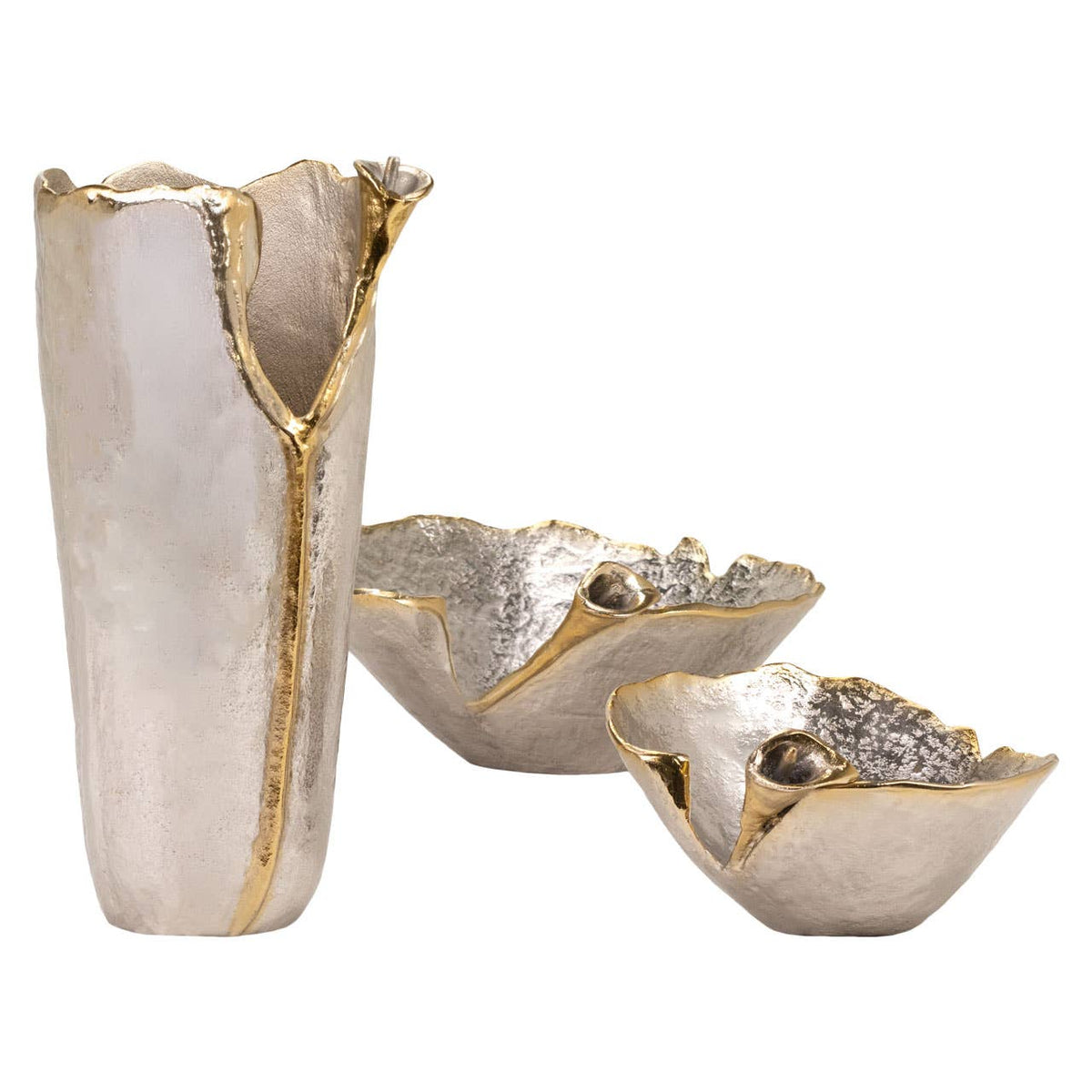Waldin Metallic Sculptural Vase