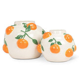 Large Round Vase with Oranges-7"H