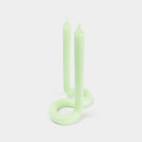 Twist Candle Sticks by Lex Pott, 9.5" Tall, Green