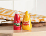 Ketchup & Mustard Salt & Pepper-4"H-1719