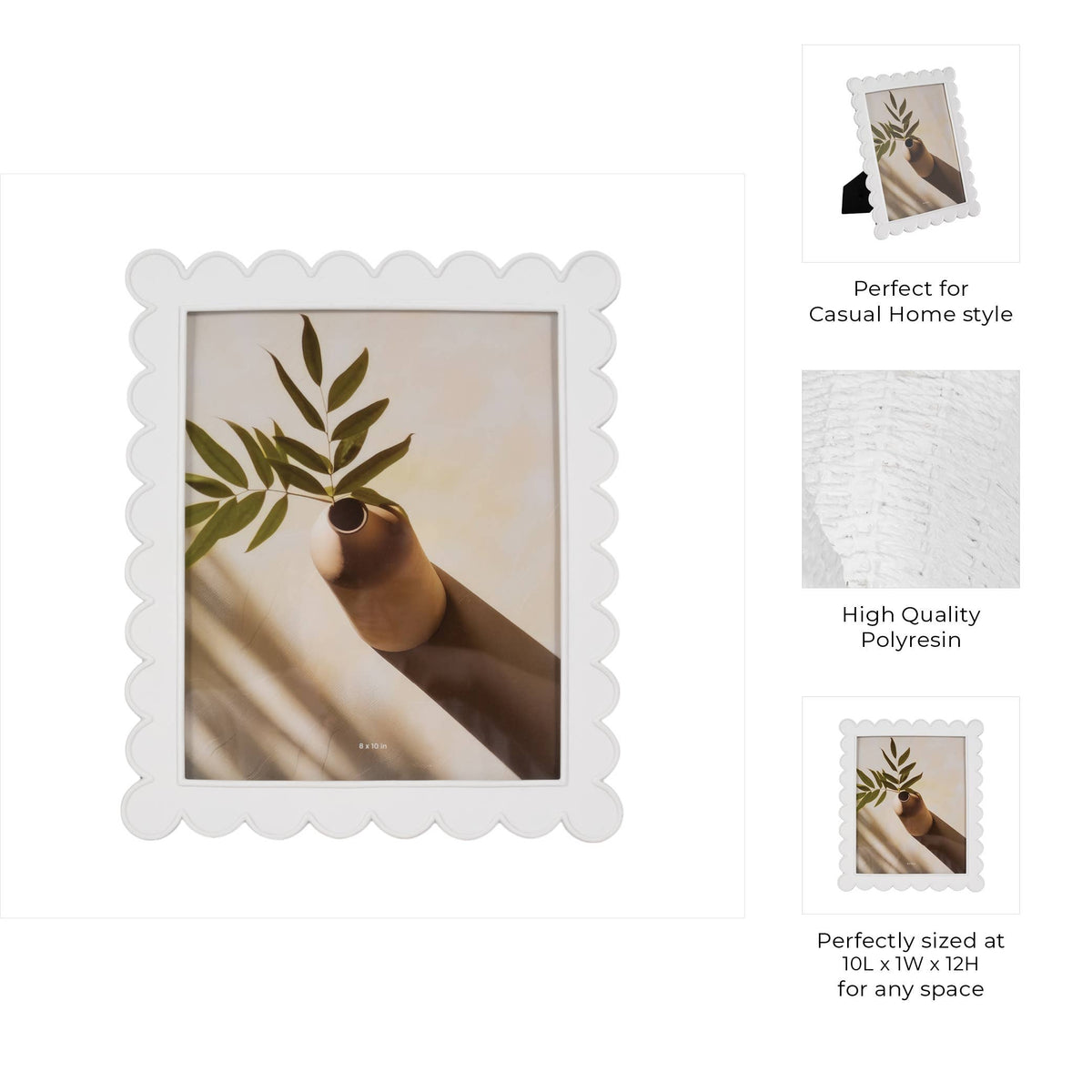 White Scalloped Edge Picture Frame, 8x10