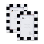 Black and White Dash Resin Inlay Frame, 8x10, Set of 2