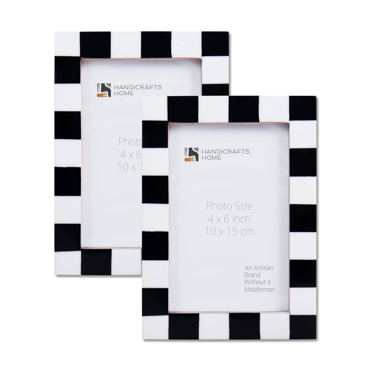 Black and White Dash Resin Inlay Frame, 8x10, Set of 2