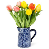 Small Floral Jug-7"H(22oz): Blue