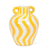 Medium Yellow Striped Urn Vase-7.5"H