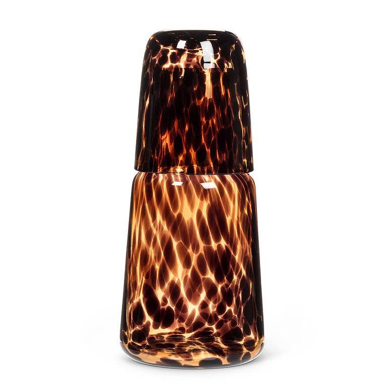 Amber Glass Bedside Carafe & Glass