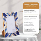 Blue Chevron Inlay Frame, 5x7