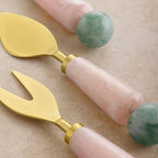 Copenhagen Pink and Jade Cheese Knives, Set of 3