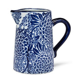 Small Floral Jug-7"H(22oz): Blue