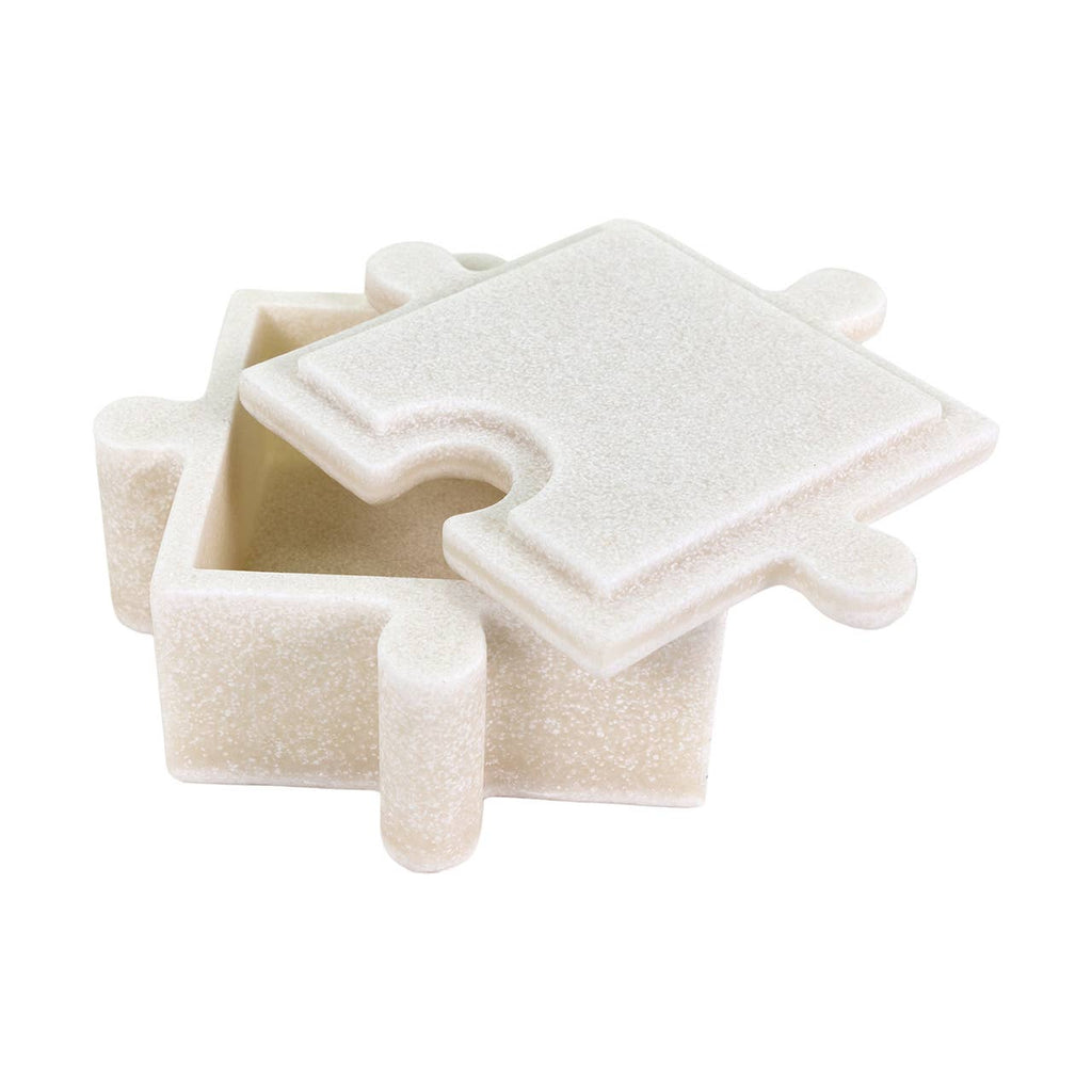 Bianco White Marble Puzzle Boxes, Set of 3