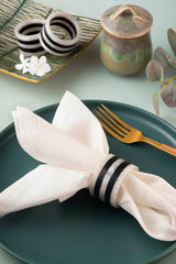 Panama Striped Resin Napkin Rings – Set of 6