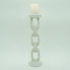 Large Faux Ivory Bead Candle Holder