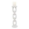 Large Faux Ivory Bead Candle Holder