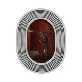 Photo Frame - White/Black Resin Etched Lines, 4x6 in.