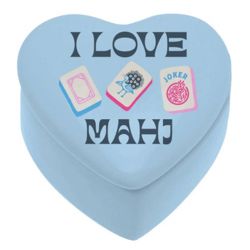 'I Love Mahj' Heart Ceramic Trinket Box