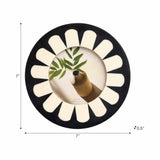 Photo Frame - Black/Ivory Resin Round Flower Design, 4x4 in.