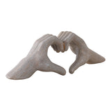 Ceramic Hand Heart Decorative Sculpture - Gold, 5 in.