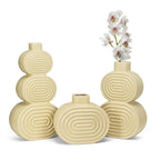 Ridged Double Oval Ceramic Vase