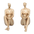 Gold Seated Lady Bookends, Set of 2