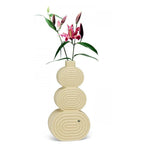 Ridged Triple Oval Ceramic Vase